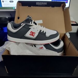DC Gray and White Skate Shoes